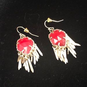 Cute petite red and gold Kendra Scott earrings